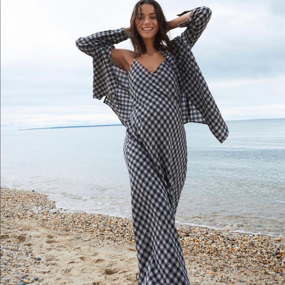 Hatch Ricky Slip Dress and Boyfriend Shirt in gingham